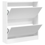 vidaXL Armoire à chaussures blanc 80x21x87 5 cm bois d'ingénierie