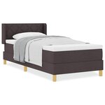 vidaXL Lit à ressorts Marron foncé 100 x 200 cm Mousse et Revêtement