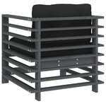 vidaXL Chaises de jardin et coussins lot de 2 gris bois de pin massif