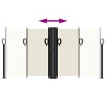 vidaXL Auvent latéral rétractable crème 120x600 cm