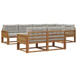vidaXL Ensemble de canapés d'extérieur 7 Pièces Naturel et Gris clair