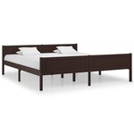 vidaXL Cadre de lit Bois de pin massif Marron foncé 180x200 cm