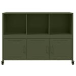 vidaXL Buffet vert olive 100 5x39x72 cm acier