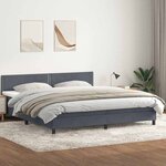 vidaXL Sommier à lattes de lit et matelas gris foncé 180x210cm velours