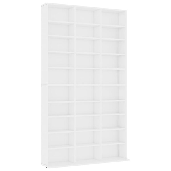 vidaXL Armoire à CD Blanc 102x16x177 5 cm Bois d'ingénierie
