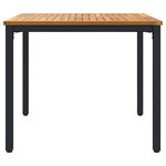 vidaXL Tables de jardin Naturel et noir 90 x 90 x 75 cm
