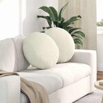 vidaXL Coussins de siège 2 Pièces Crème Ø 40 x 13 cm Velours