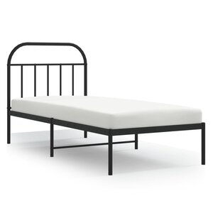 vidaXL Cadre de lit métal sans matelas avec tête de lit noir 80x200 cm