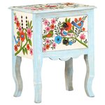 vidaXL Table de chevet peinte à la main 40x30x50 cm Bois de manguier