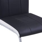 vidaXL Chaises à manger cantilever lot de 4 noir similicuir