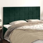 vidaXL Tête de lit Vert foncé 200x5x118/128 cm Velours