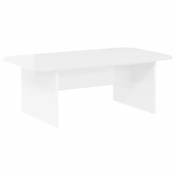 vidaXL Table basse Blanc brillant 93 x 53 x 33 cm Bois d'ingénierie