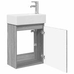 vidaXL Meuble de salle de bain avec robinet Sonoma gris