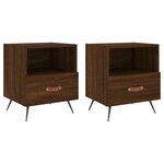 vidaXL Tables de chevet 2 Pièces chêne marron 40x35x47 5 cm