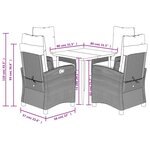 vidaXL Ensemble à manger de jardin coussins 5 Pièces mélange beige rotin