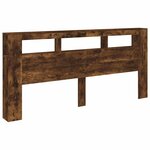 vidaXL Tête de lit à LED chêne fumé 220x18 5x103 5cm bois d'ingénierie