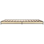 vidaXL Cadre de lit chêne sonoma 150x200 cm bois d'ingénierie et métal