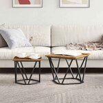 vidaXL Tables d'appoint 2 Pièces en bois ancien et en bois d'ingénierie