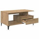 vidaXL Table basse chêne artisanal 90 x 49 x 45 cm Bois d'ingénierie