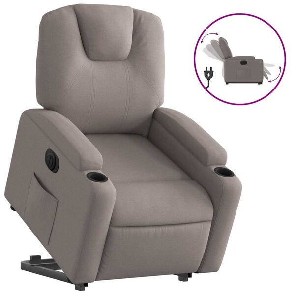 vidaXL Fauteuil inclinable électrique taupe tissu