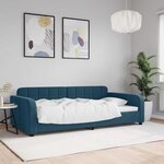 vidaXL Lit de repos sans matelas bleu 100x200 cm velours