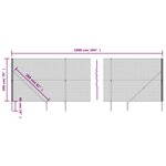vidaXL Clôture en treillis métallique et ancrage anthracite 2x10 m