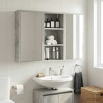 vidaXL Armoire murale de salle de bain Gris Béton 30 x 16 x 62 5 cm
