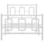 vidaXL Cadre de lit métal sans matelas avec pied de lit blanc 90x200cm
