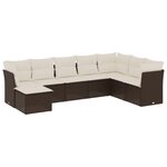 vidaXL Salon de jardin 8 Pièces avec coussins marron résine tressée