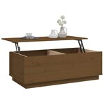 vidaXL Table basse Marron miel 100x50x35 cm Bois massif de pin