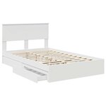 vidaXL Lit de Rangement Blanc 120 x 190 cm Bois d'ingénierie