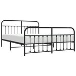 vidaXL Cadre de lit métal avec tête de lit/pied de lit noir 183x213 cm