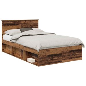 vidaXL Cadre de lit Bois ancien 120 x 190 cm Pin massif