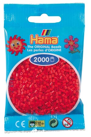 2 000 perles mini (petites perles Ø2 5 mm) rouge