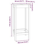 vidaXL Table de bar 50x50x110 cm bois massif de pin