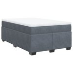 vidaXL Sommier à lattes de lit et matelas gris foncé 120x190cm velours