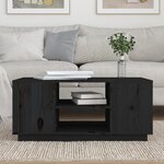 vidaXL Table basse Noir 90x49x40 5 cm Bois massif de pin