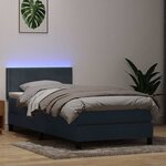 vidaXL Sommier à lattes de lit et matelas et LED gris foncé 80x220 cm velours
