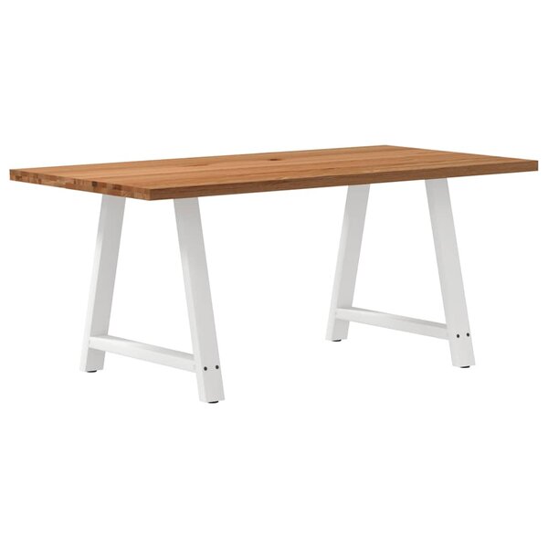 vidaXL Table à manger marron clair bois de chêne massif rectangulaire