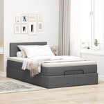 vidaXL Lit ottoman avec matelas gris foncé 120x200 cm tissu