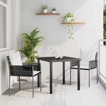 vidaXL Ensemble de salle à manger pour jardin 3 Pièces Marron Poly rotin