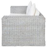 vidaXL Ensemble de canapés 2 Pièces avec coussins Gris Rotin naturel