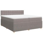 vidaXL Sommier à lattes de lit avec matelas Taupe 200x200 cm Tissu