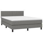 vidaXL Sommier à lattes de lit et matelas et LED Gris foncé 140x190 cm