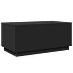 vidaXL Table basse avec lumières LED noir 90x50x40 cm