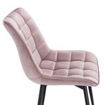 Chaises de cuisine 2 pièces en velours rose 19_0000393