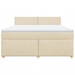 vidaXL Sommier à lattes de lit avec matelas Crème 180x200 cm Tissu