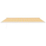 vidaXL Auvent rétractable jaune et blanc 5x3 m tissu et aluminium