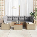 vidaXL Ensemble de canapé de jardin 7 Pièces beige et gris clair
