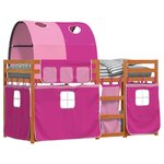 vidaXL Lit superposé sans matelas rose 80x200 cm bois de pin massif